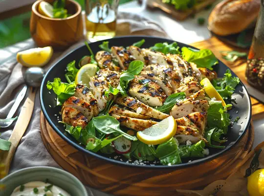 Spicy Grilled Chicken Caesar Salad