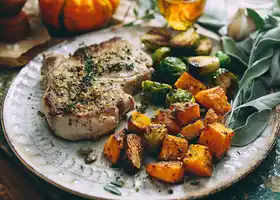 Herb-Crusted Pork Chops with Roasted Vegetables recipe