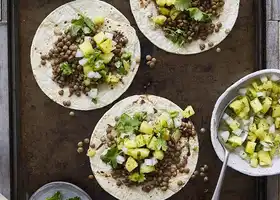Spiced Lentil Tacos with Grilled Pineapple Salsa recipe