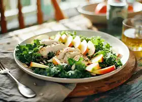 Kale Salad with Chicken, Apples, Sunflower Seeds & Gouda recipe