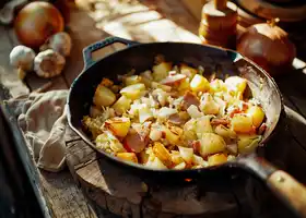 Ham, Cabbage, and Potato Skillet recipe