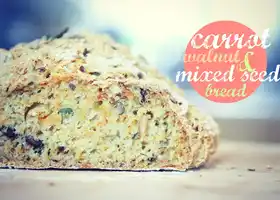 Carrot, Walnut, and Mixed Seed Bread [Vegan] recipe