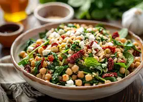 Mediterranean Orzo Salad with Chickpeas, Sun-Dried Tomatoes & Spinach recipe