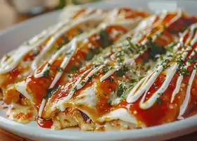 Spicy Chicken Enchiladas with Red Pepper and Lime Slaw recipe
