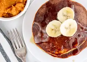 Four Ingredient Healthy Pumpkin Pancakes recipe