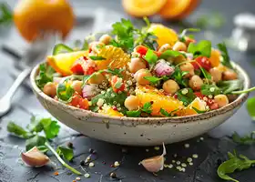 Mediterranean Chickpea-Quinoa Salad with Oranges and Herbs recipe