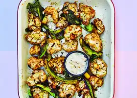 Jerk Cauliflower Wings with Blue Cheese and Sour Cream recipe