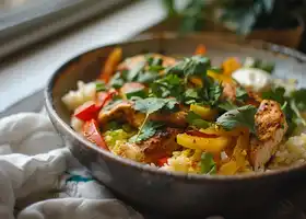 Spicy Chicken Fajita Cauliflower Rice Bowl recipe