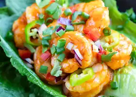 Buffalo Shrimp Lettuce Wrap Tacos recipe