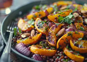 Roasted Pumpkin, Orange and Lentil Salad recipe