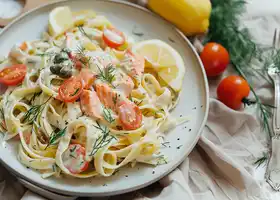 Creamy Fettuccine with Smoked Salmon and Dill recipe