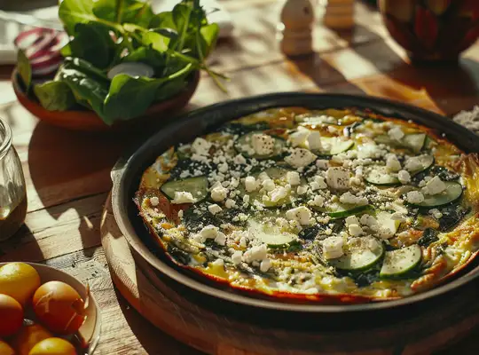 Stashcook | Spinach and Feta Frittata with Cucumber Salad