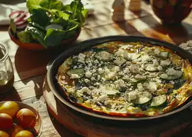 Spinach and Feta Frittata with Cucumber Salad recipe