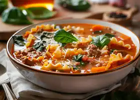 Hearty Beef and Vegetable Lasagna Soup recipe
