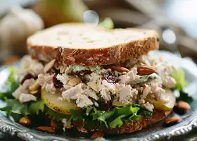 Pear and Almond Tuna Salad Sandwiches with Mixed Greens recipe