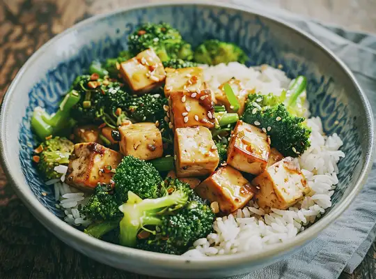 Stashcook | Ginger Tofu & Broccoli Stir-Fry with Jasmine Rice
