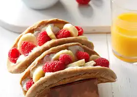 Raspberry-Banana Breakfast Tacos recipe