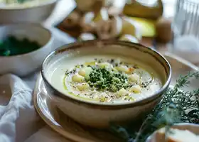 Broccoli and Cauliflower Soup with Parmesan Crisps recipe