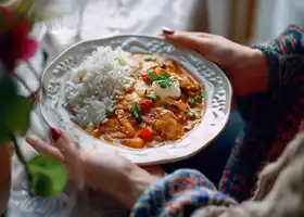 Coconut Tomato Chicken Curry with Mixed Peppers recipe