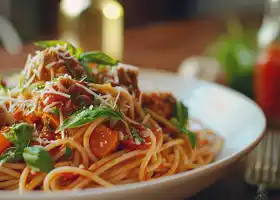 Chicken and Vegetable Spaghetti with Herbed Tomato Sauce recipe