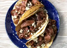 Grilled Beef and Blue Cheese Tacos recipe