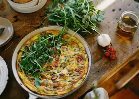 Mediterranean Frittata with Arugula, Sun-Dried Tomatoes & Goat Cheese recipe