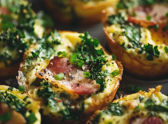Stashcook | Bacon, Kale &amp; Swiss Egg Muffins