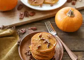 Pumpkin Pancakes with Cinnamon-Bourbon Syrup recipe