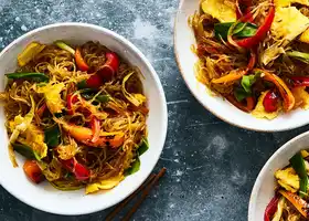 Singapore Noodles With Charred Scallions recipe