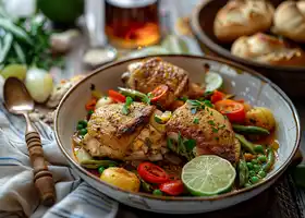 Herbed Chicken with Mixed Vegetables and Toasted Rolls recipe