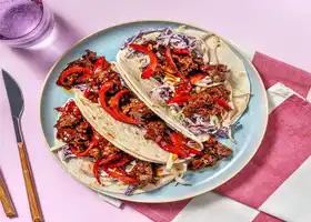 Hoisin Beef Tacos with Sesame Slaw recipe