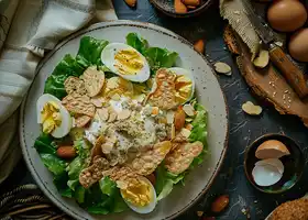 Caesar Salad with Anchovy Dressing and Almond Crisps recipe