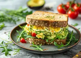 Avocado Egg Salad Sandwich with Cherry Tomatoes recipe