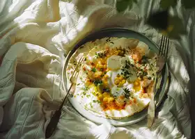 Whipped Feta with Charred Corn and Herb Oil recipe