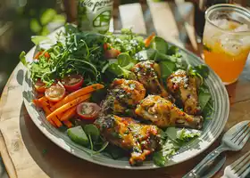 Spicy Garlic Chicken Wings with Ranch Dressed Salad recipe