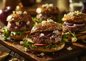 Turkey Apple Burger with Balsamic Onions and Feta recipe