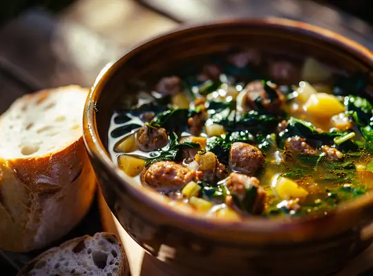 Hearty Sausage and Spinach Soup