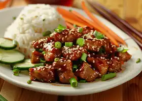 Honey-Soy Glazed Pork with Vegetables & Rice recipe