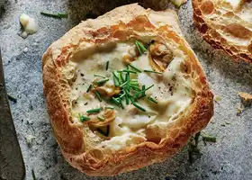 Splash Café Clam Chowder in Sourdough Bowls recipe