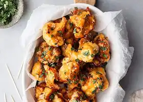 Maple Sriracha Cauliflower Wings with Garlic Lime Ranch recipe