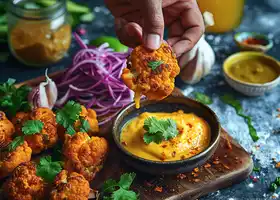 Cauliflower Fritters with Spicy Mango Dip recipe