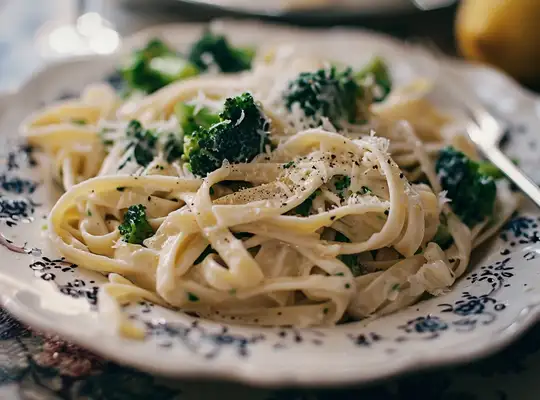 Stashcook | Creamy Fettuccine with Broccoli and Lemon