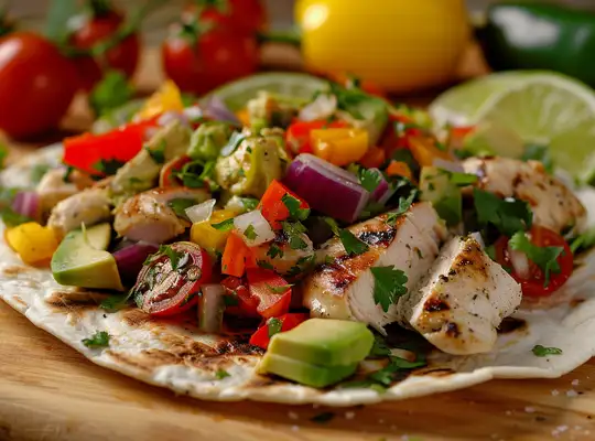 Stashcook | Chicken Tacos with Charred Vegetables &amp; Avocado Salsa