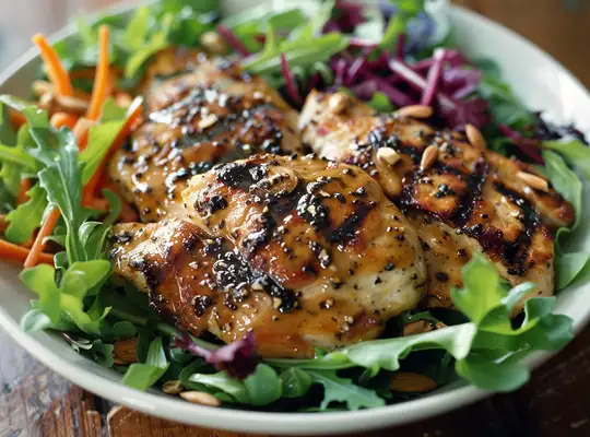 Stashcook | Honey-Mustard Grilled Chicken with Mixed Greens Salad