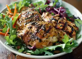 Honey-Mustard Grilled Chicken with Mixed Greens Salad recipe