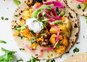 Air Fryer Roasted Cauliflower Tacos recipe