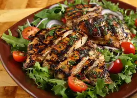 Spicy Grilled Chicken and Mixed Greens Salad recipe