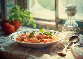 Creamy Tomato and Spicy Sausage Risotto recipe