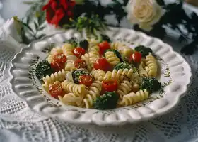 Cheesy Broccoli Rotini with Roasted Cherry Tomatoes recipe
