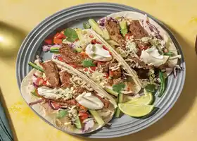 BBQ Beef Tacos with Slaw & Sour Cream Pre-Prepped | Three Steps | Ready in 15 recipe